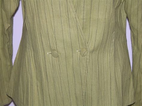 vintage  unlined semi fitted linen jacket lime green stripe