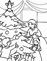 Coloring Christmas Pages Family Getcolorings sketch template