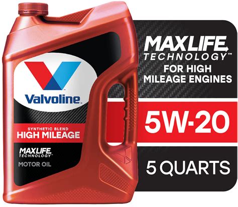 valvoline high mileage maxlife   synthetic blend motor oil  qt