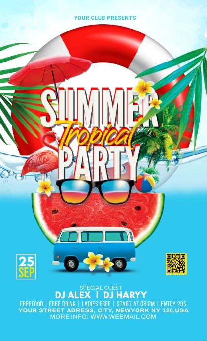 summer tropical party  template postermywall