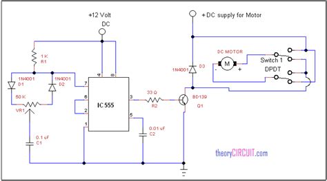 reverse dc motor control diagram  timer ic