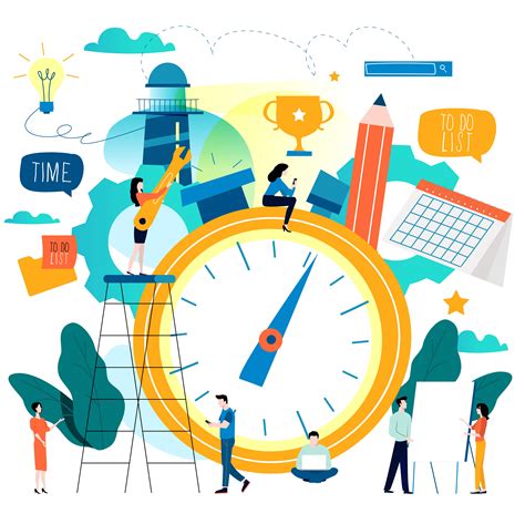time management schedule flat vector illustration design  mobile