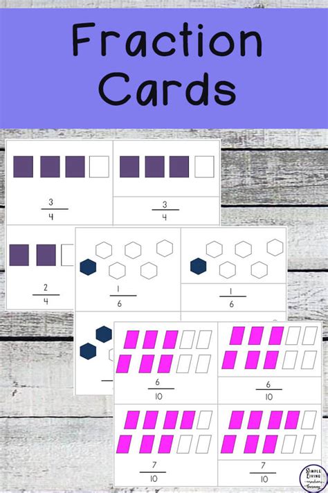 fraction cards simple living creative learning