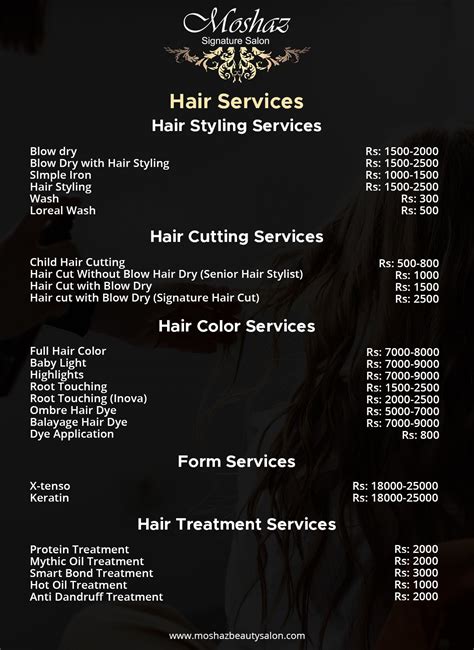 beauty salon rate list  hair hair salon salons beauty salon