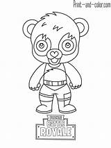 Fortnite Coloring Pages Color Print Leader Panda Team Battle Kids Printable Sheets Royale Drawings Bear Colouring Book Books Colorful Easy sketch template