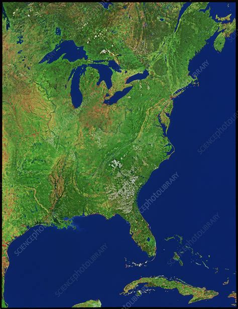 eastern usa stock image  science photo library