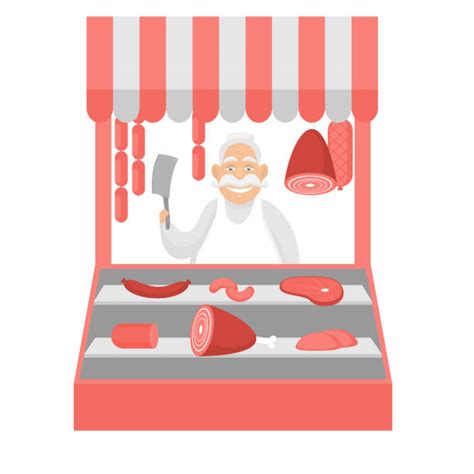 butcher at work illustrations royalty free vector