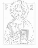 Coloring Icon Pages Icons Catholic Orthodox Christ Byzantine Church Teacher Colorings Getdrawings Template Sketch sketch template