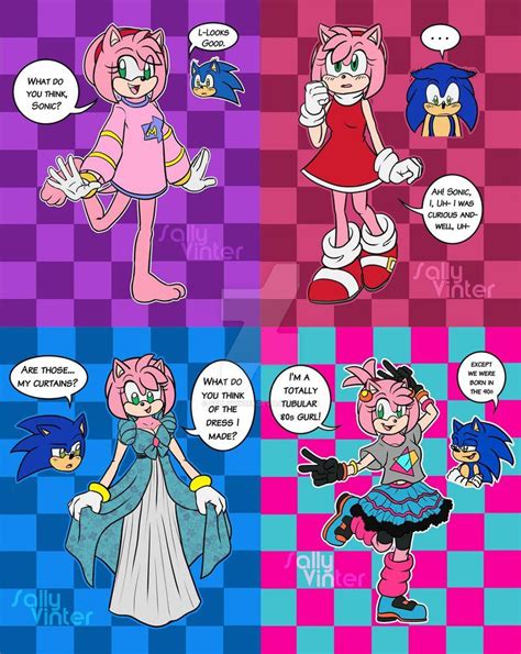 amy dresses up by sallyvinter sonic the hedgehog sonic amy sonic the hedgehog cute couple