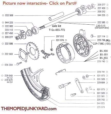 tomos  rear mag wheel parts ref diagram tc