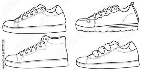 shoes sneaker outline drawing vector symbol icon shoe fill
