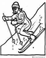 Skiing Coloring Downhill Skier Coloringpages Ski sketch template