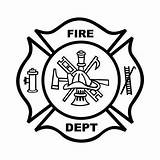 Fire Department Badge Coloring Maltese Cross Clipart Outline Shield Logo Drawing Firefighter Pages Vector Template Fireman Safty Clip Dept Sketchite sketch template