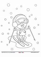 Skiing Kidzezone sketch template