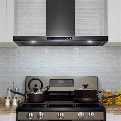 akdy  wall mount black stainless steel kitchen range hood  touch panel walmartcom