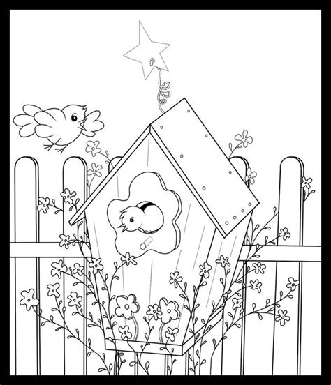 birdhouse coloring pages  printable coloring pages