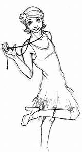 Flapper Drawings Deviantart Drawing Flappers Lady Draw Artists Contrapposto Fashion Etiquette Classes sketch template