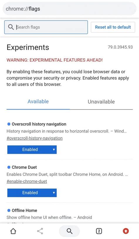 chrome flagssettings  android google chrome error express
