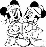 Christmas Coloring Disney Kids Mouse Mickey Pages Printable Color Print Book sketch template