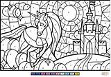 Unicorn Einhorn Nummer Zahlen Malen Numeros Ausmalbilder Ausdrucken Eenhoorn Kleurplaat Princesas Numbers Kleurplaten Printen Supercoloring sketch template