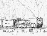 Train Coloring Big Boy Pages Locomotive Trains Russian Drawing Fe Santa Hobby Chinook Robby Template Talk sketch template