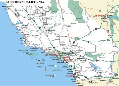 road map  southern california printable maps