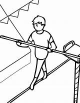 Coloring Tightrope Walking Pages Acrobat Rope Walker Circus Clipart Clifford Getcolorings Sheets Color Template Getdrawings Library sketch template