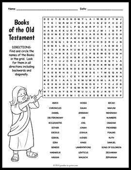 bible worksheet books    testament word search  puzzles