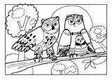 Owls Gufi sketch template