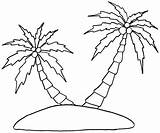 Palm Coloring Tree Pages Printable Swaying sketch template