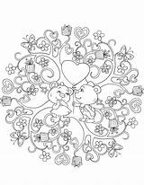 Walentynki Mandala Drukuj sketch template