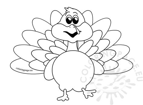 cute turkey bird cartoon thanksgiving image coloring page