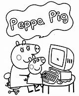 Pig Peppa Coloring Kids Para Pasta Escolha Colorir Desenhos sketch template