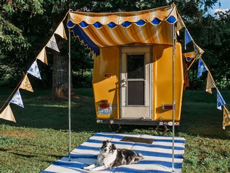adorable awnings custom cushions   vintage camper