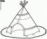 Tipi Tenda Indiaanse Pages Kleurplaatkleurplaten Colorare Indianen Teepee Pellerossa Amerikaanse Noord Indiani Nord Indios sketch template