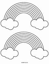 Rainbow Template Clouds Printable Coloring Templates Medium Pages Small Kids Mombrite sketch template