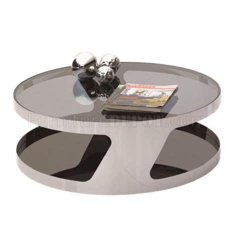 Chrome Finish And Round Glass Top Modern Coffee Table W Options