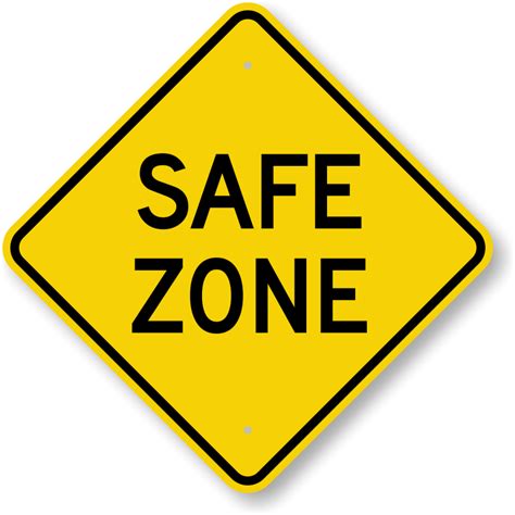 safe zone sign diamond shaped sku