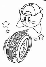 Coloring Rolling Kirby Pages Tire 87kb Kids sketch template
