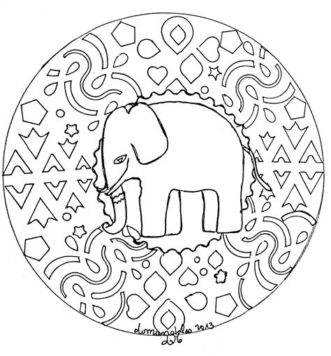 elephant coloring pages mandala iremiss