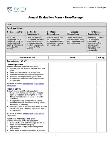 employee evaluation form examples riset