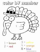 Thanksgiving Turkey Number Color Kids Printables Coloring Pages Printable Preschool Activities Crafts Sheets Worksheets Word 1st Hand Words Dot Search sketch template