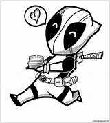 Deadpool Pages Chibi Coloring Clipart Color Print Coloringpagesonly sketch template