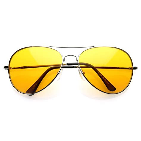 Retro Metal Aviator Color Lens Aviator Sunglasses Zerouv