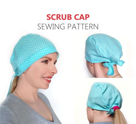 scrub cap ponytail sewing pattern  tutorial easy surgical hat