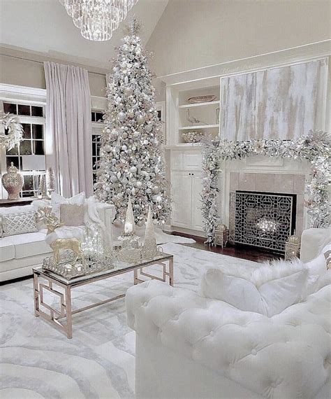 elegant  white christmas living room decor  white velvet sofas elegant christmas decor