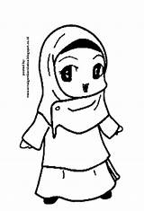 Mewarnai Sketsa Muslimah Pakai Jilbab Ide Anima Konsep Terpopuler Abis Keren Manusia Islami sketch template