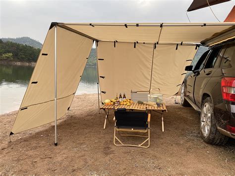 buy bimiti outdoor retractable car side awning   ft rooftop pull  tent shelter