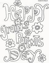 Grandparents Doodle sketch template