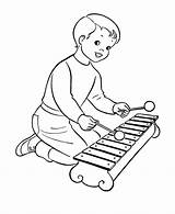 Xylophone Playing Coloring Pages sketch template